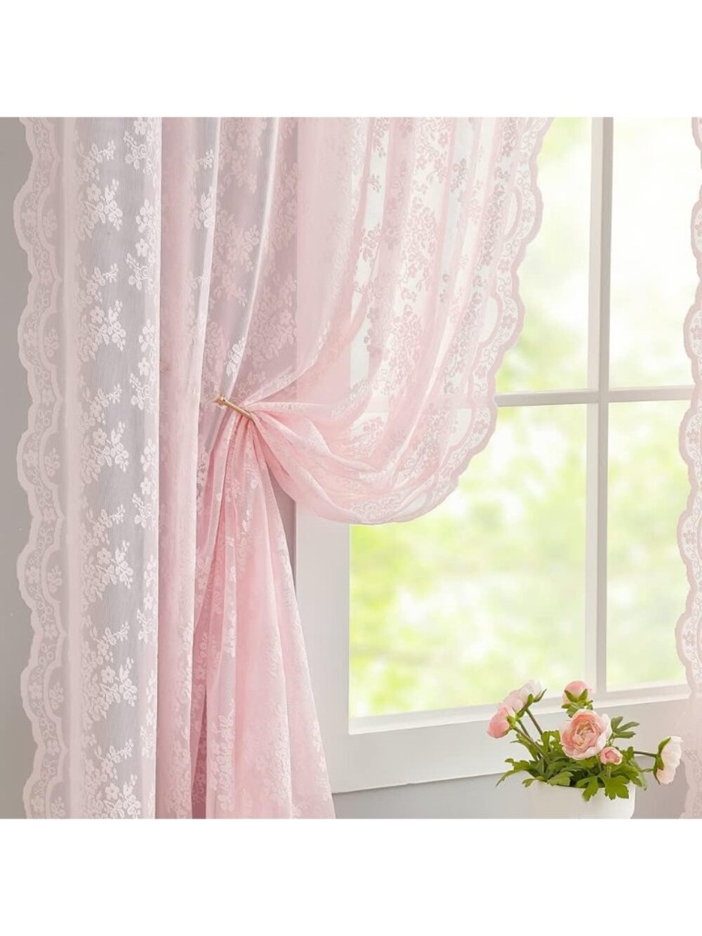 New Vintage Lace Curtains 63 Inches Length